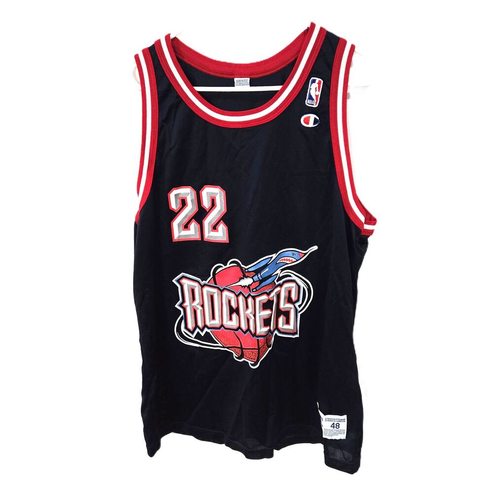 Champion Sz 48 Mens Vintage 90s Houston Rockets Clyde Drexler Jersey
